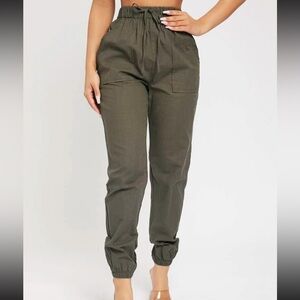 PETITE High Waist Knot Detail Jogger Pants | Mocha Brown | 4 (Petite S)